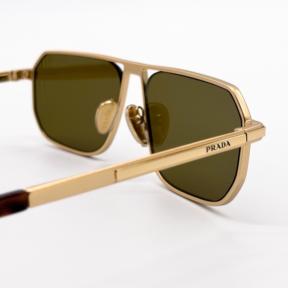 NEW PRADA PRA53S 1BK01T UNISEX SUNGLASSES SPR A53 1BK01T GOLD PR A53S - Picture 10 of 14